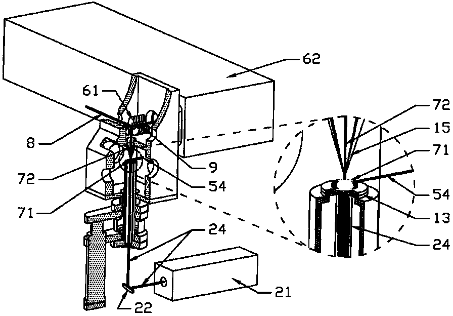 Photo ionization mass spectrum device used for detecting products of laser heating reactor in situ