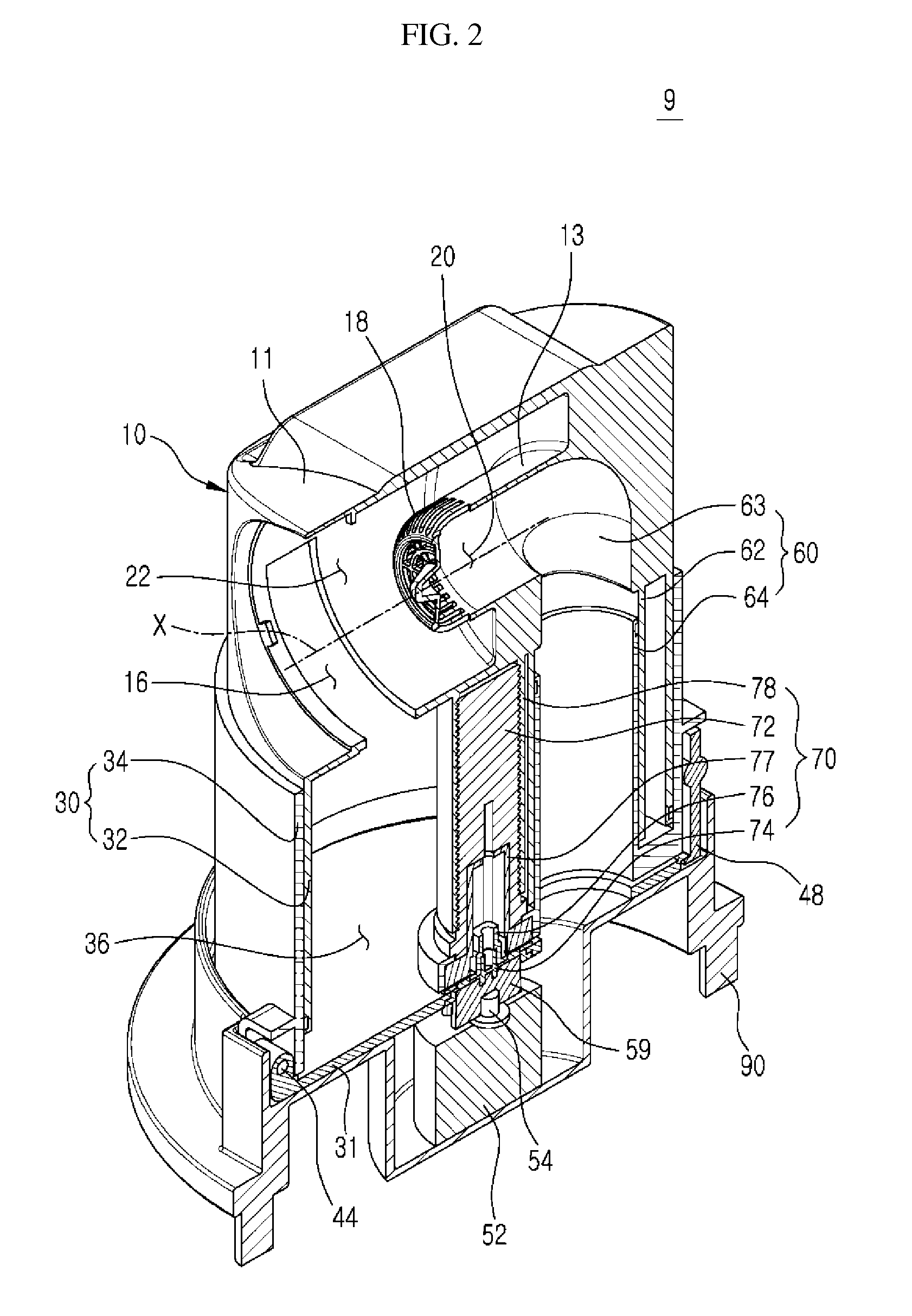 Dust separating apparatus having adjustable dust collecting space