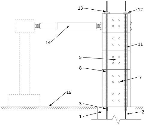 A horizontal load loading device for civil engineering field test