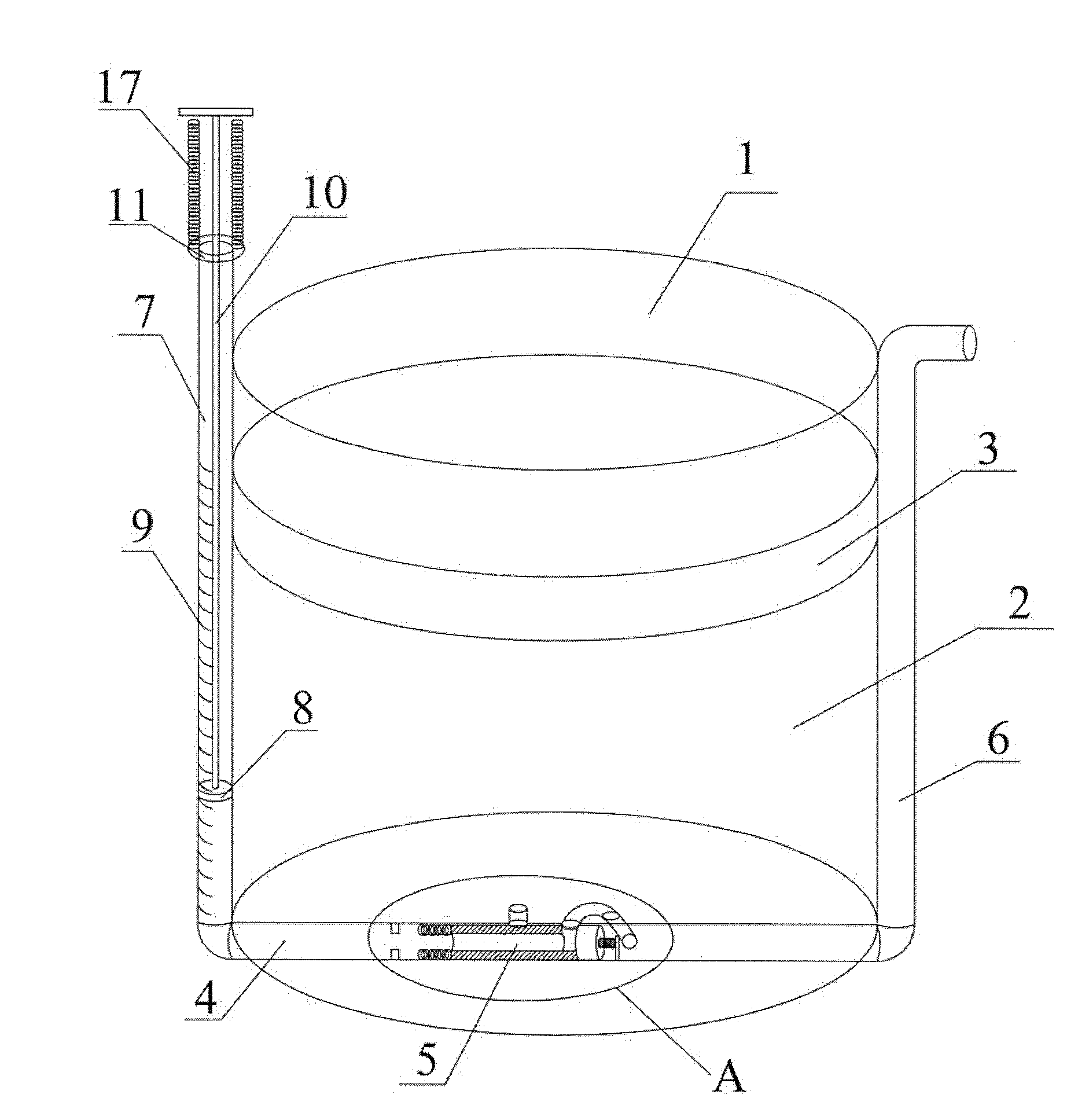 Container, containing device and method for taking out contained product