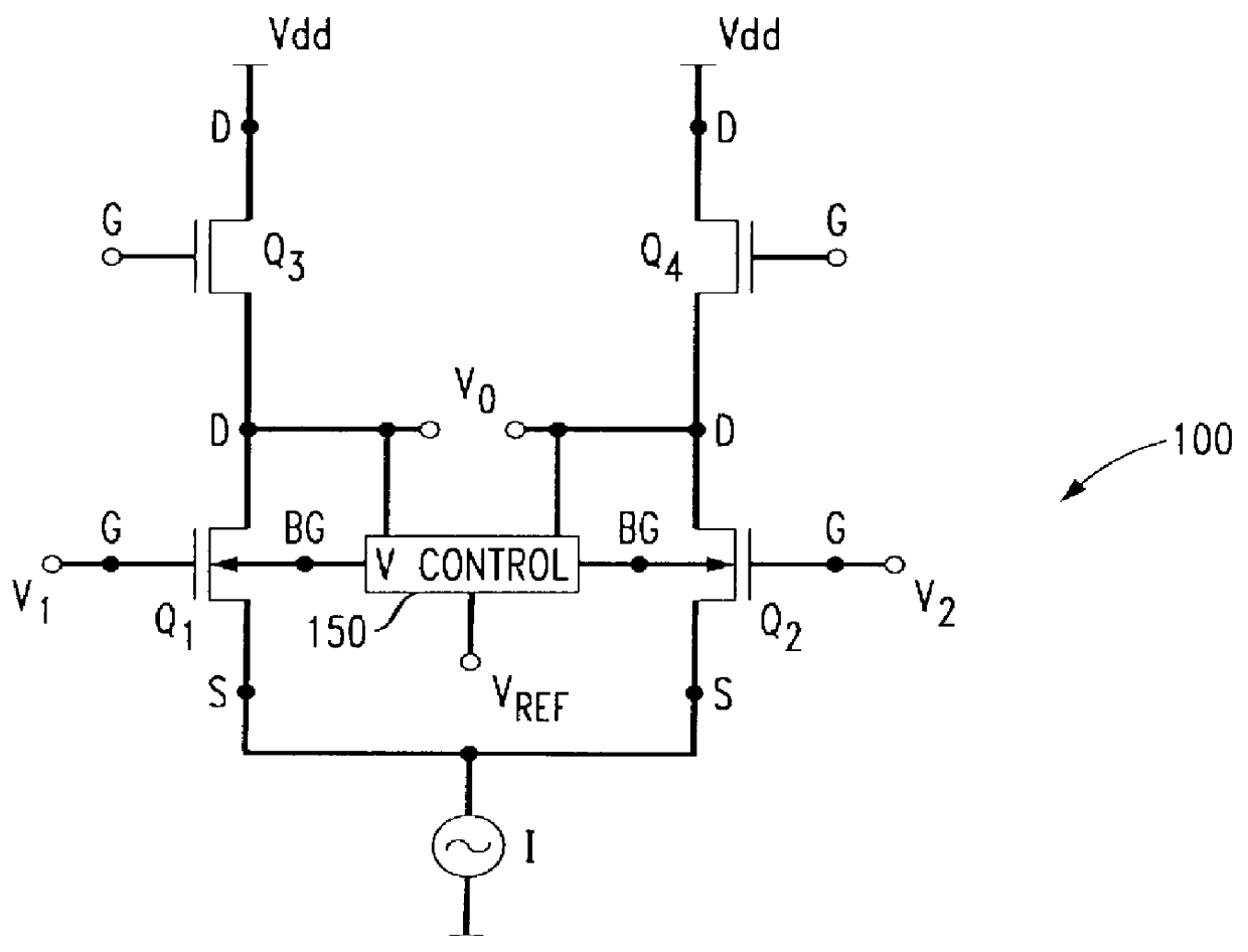 CMOS differential amplifier having offset voltage cancellation and common-mode voltage control