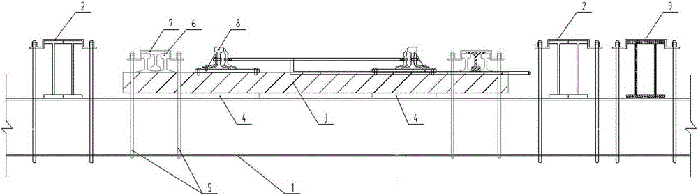 Line reinforcement device for frame bridge jacking into railway branch area