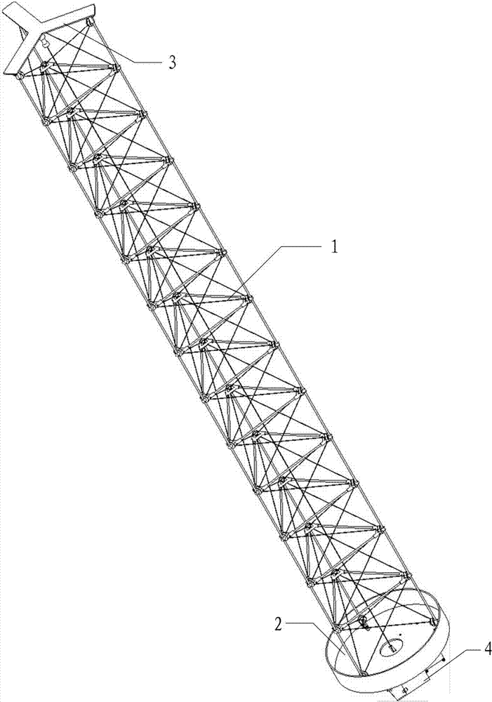 Controlled-unfolding coiled stretching arm for unfolding satellite load