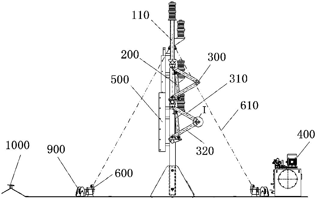 Foldable automatic telescopic mast system and working method thereof