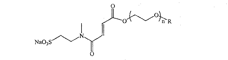 Boletic acid type polymerisable emulsifier containing negative ion and non-ionic group and preparation method thereof