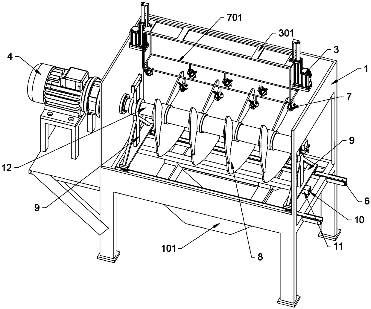 Paint-spraying device equipped with cover type structure and used for electromechanical fan blades