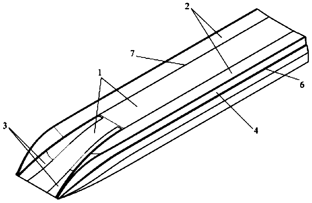 Longitudinal flow transition type semi-gliding yacht