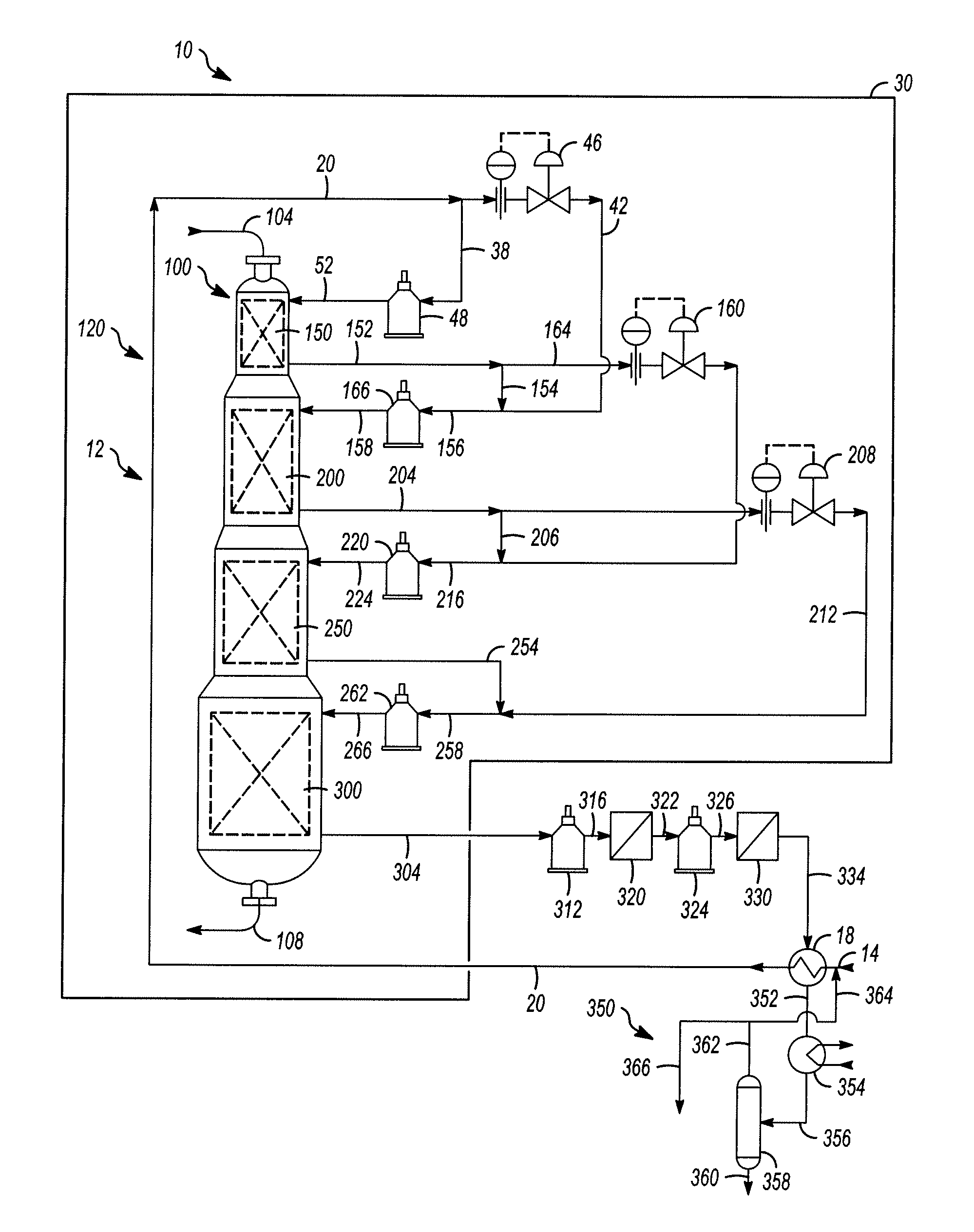 Hydrocarbon Conversion Process Including a Staggered-Bypass Reaction System