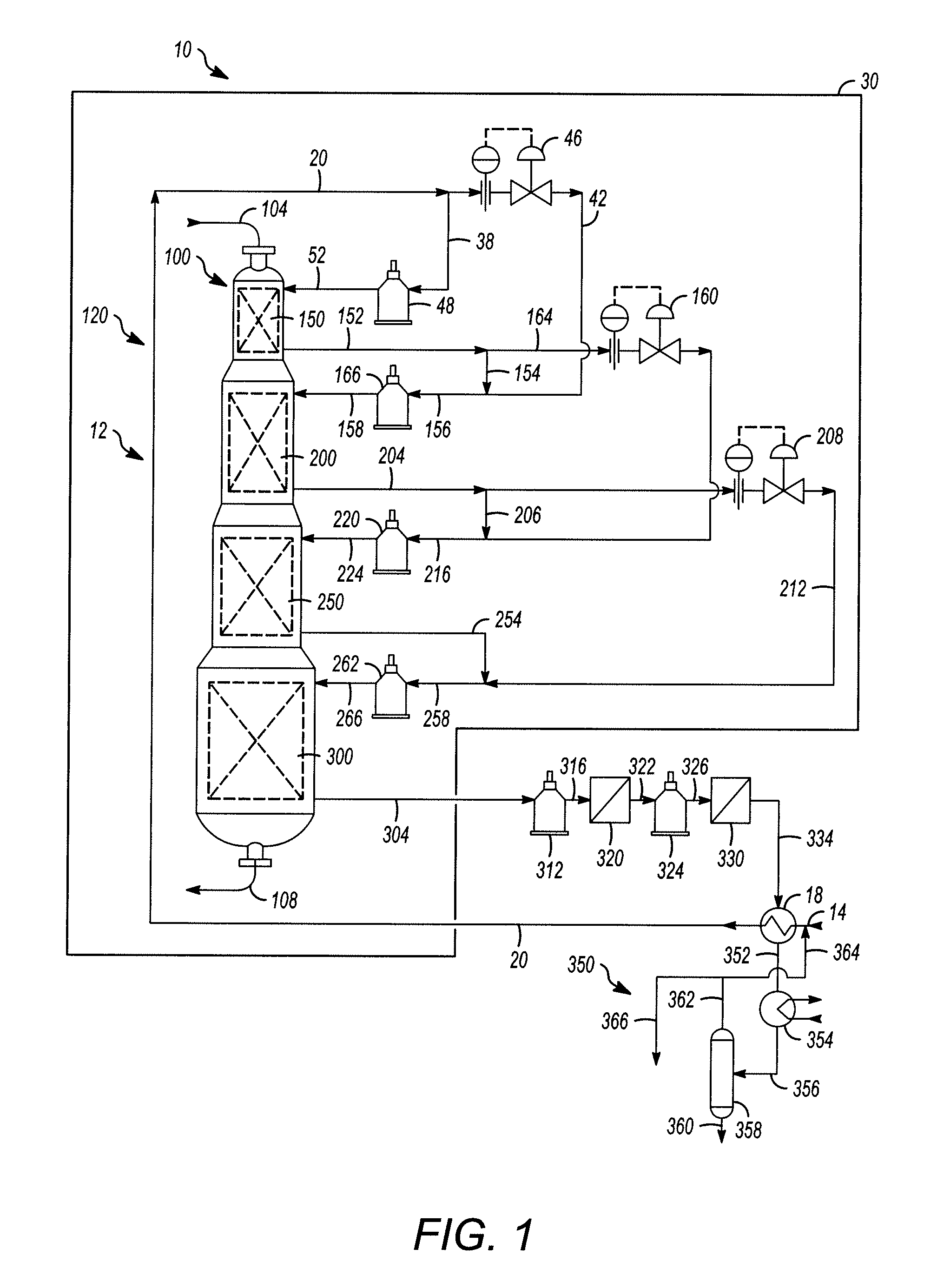 Hydrocarbon Conversion Process Including a Staggered-Bypass Reaction System