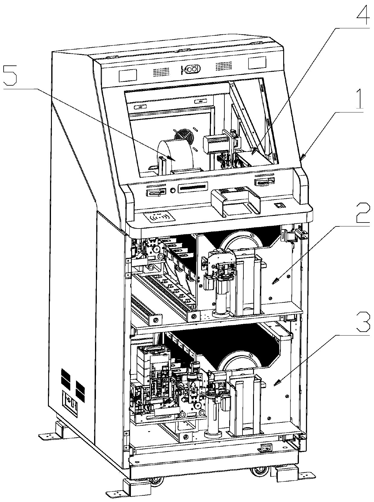 Double-layer high-capacity intelligent card obtaining machine