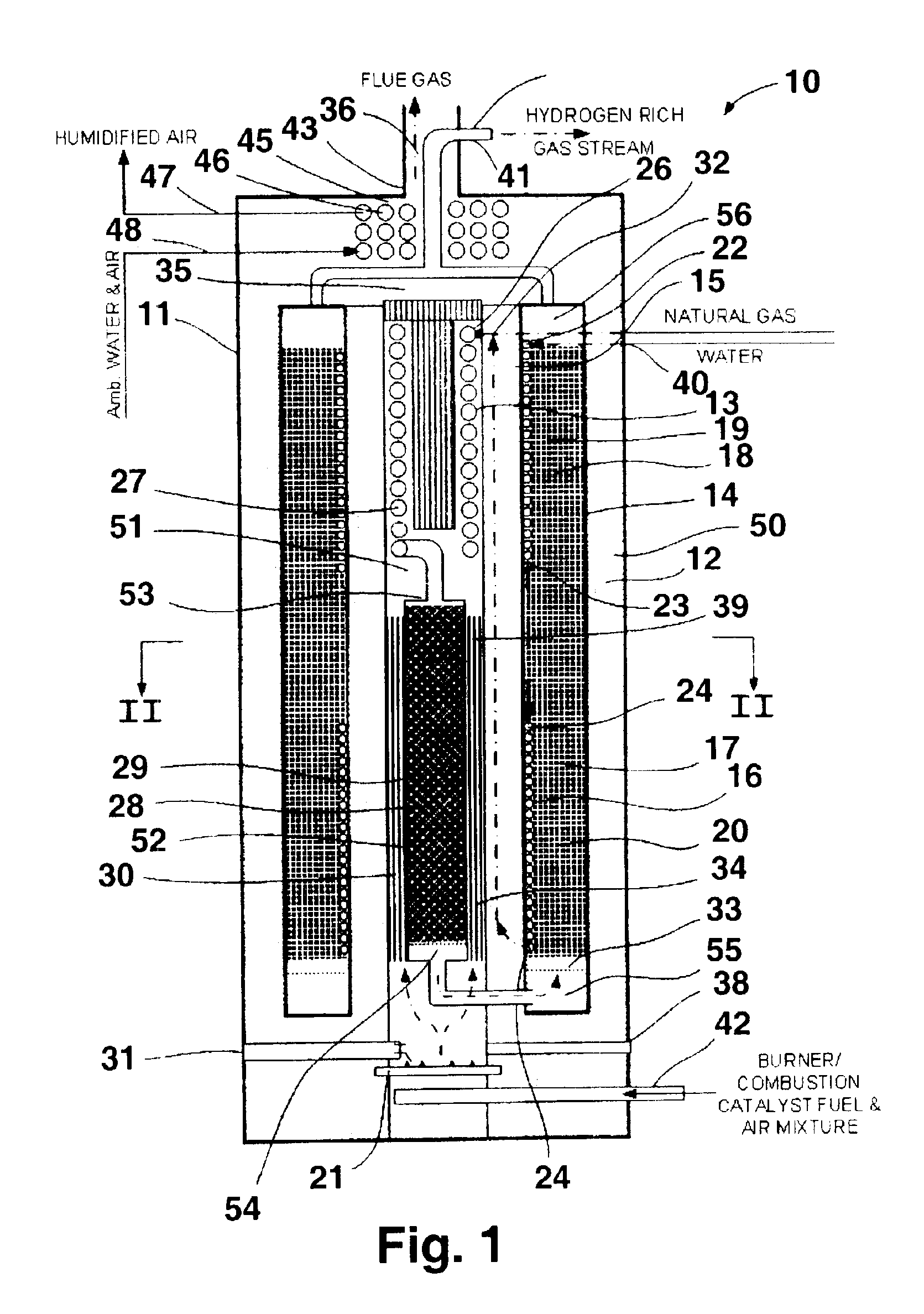 Simplified three-stage fuel processor