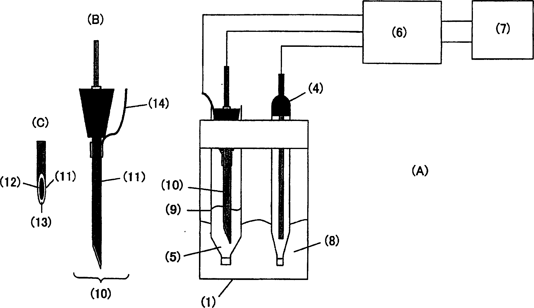 Electrode for active oxygen species and sensor using the electrode