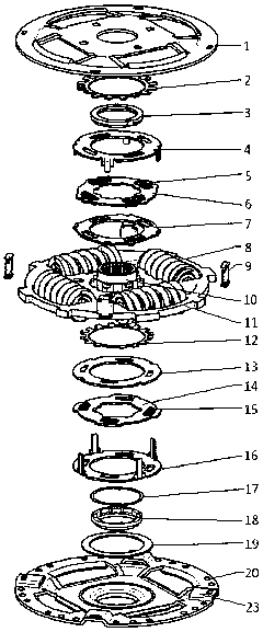 Multi-stage vibration reduction and large damping automobile clutch driven disc