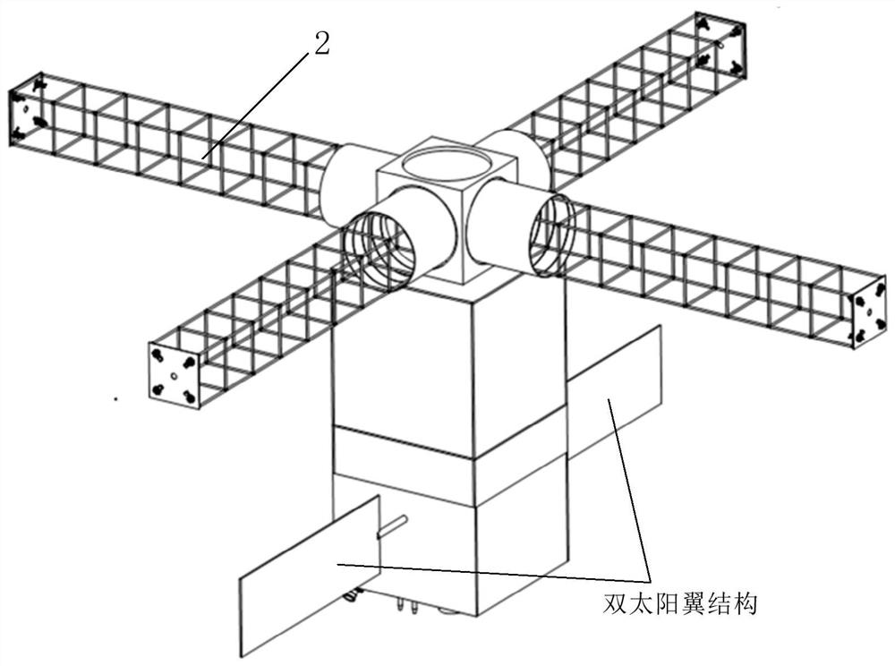 Geostationary orbit ultra-large assembleable satellite platform configuration and on-orbit assembly method