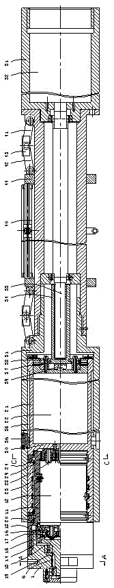 Cutting section structure of deep hole boring mechanical arm
