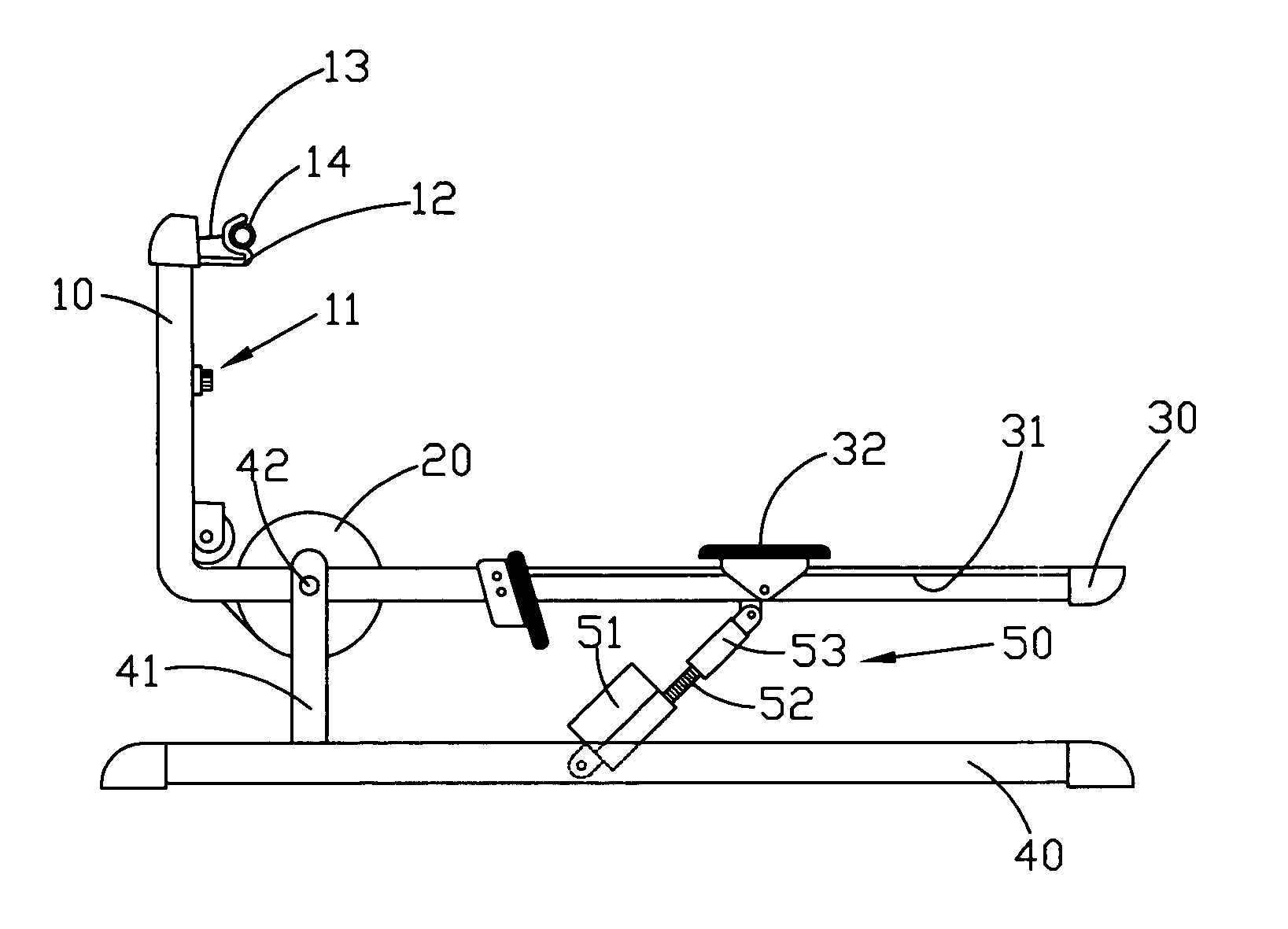 Rowing device with a lifting device
