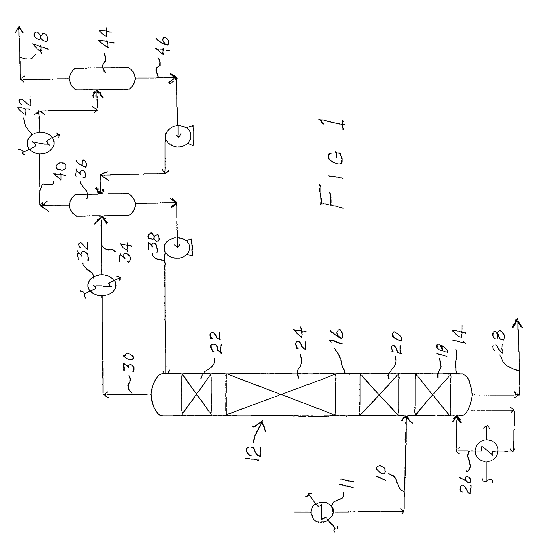 Dual pressure catalytic distillation hydrogenation column system for the front end of an ethylene plant