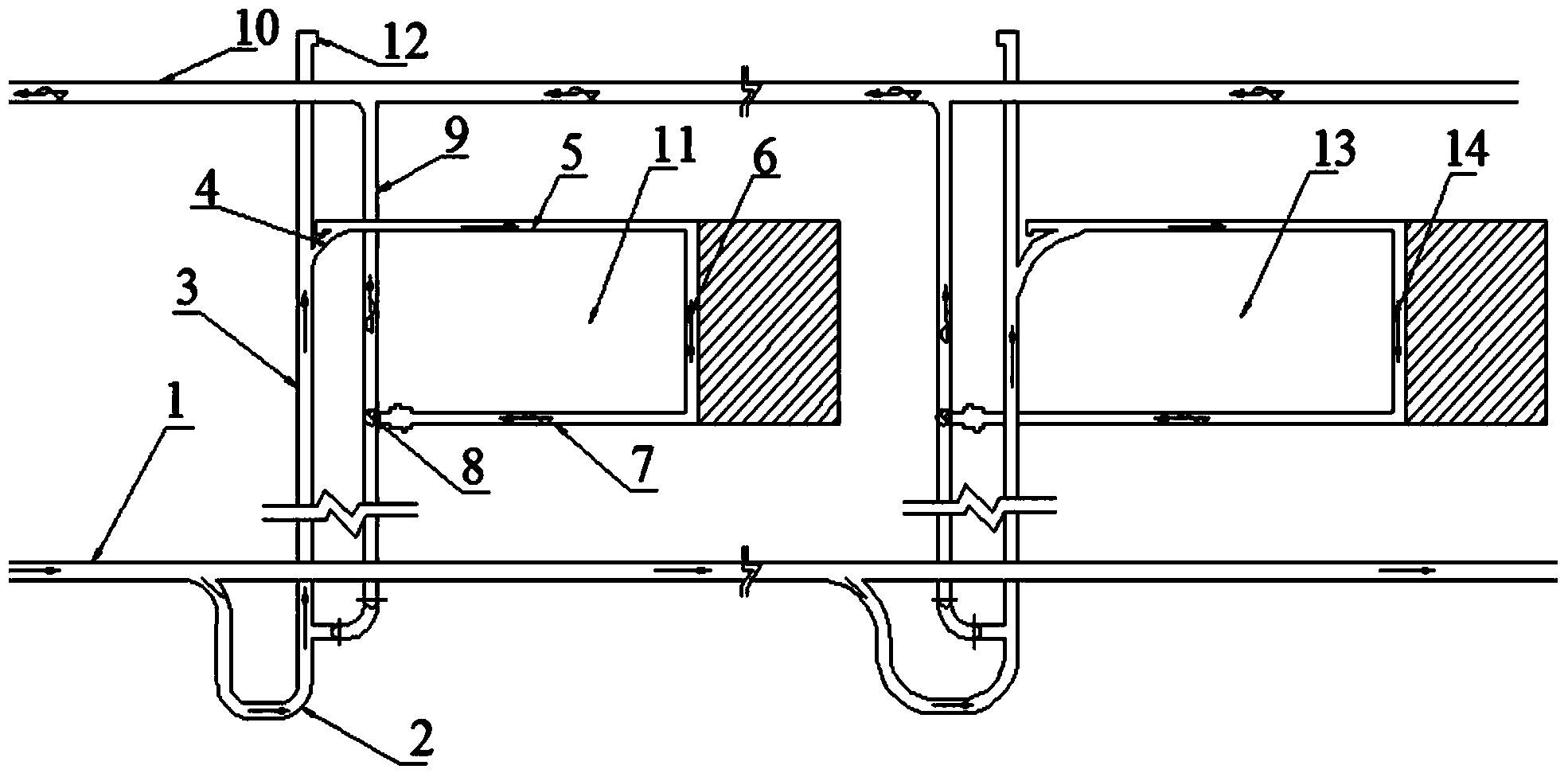 Ventilation method for high-temperature mine mining area