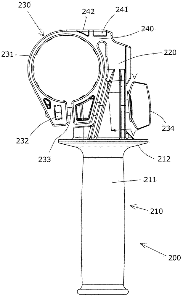 Auxiliary handle and reciprocating power tool having the same