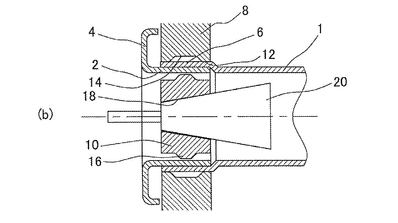 Exhaust pipe connection structure and exhaust pipe connection method