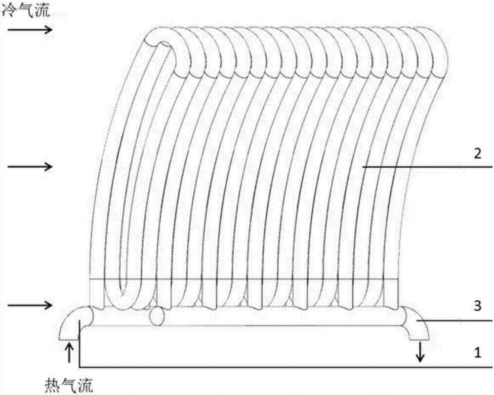 Spiral tube type air-air heat exchanger in circular passage