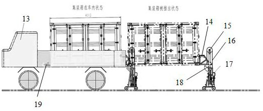 Container capable of achieving multi-stage combined transportation and rapid transfer and method thereof