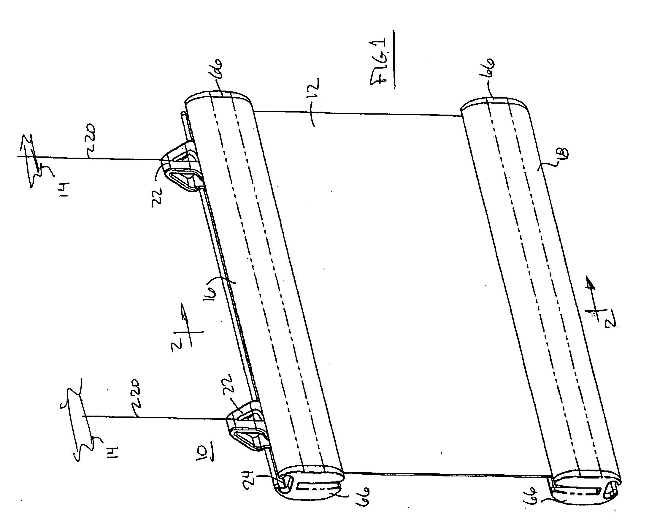 Roller support arrangement for top and bottom display holder