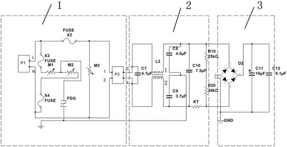 Front protection circuit for DC power supply