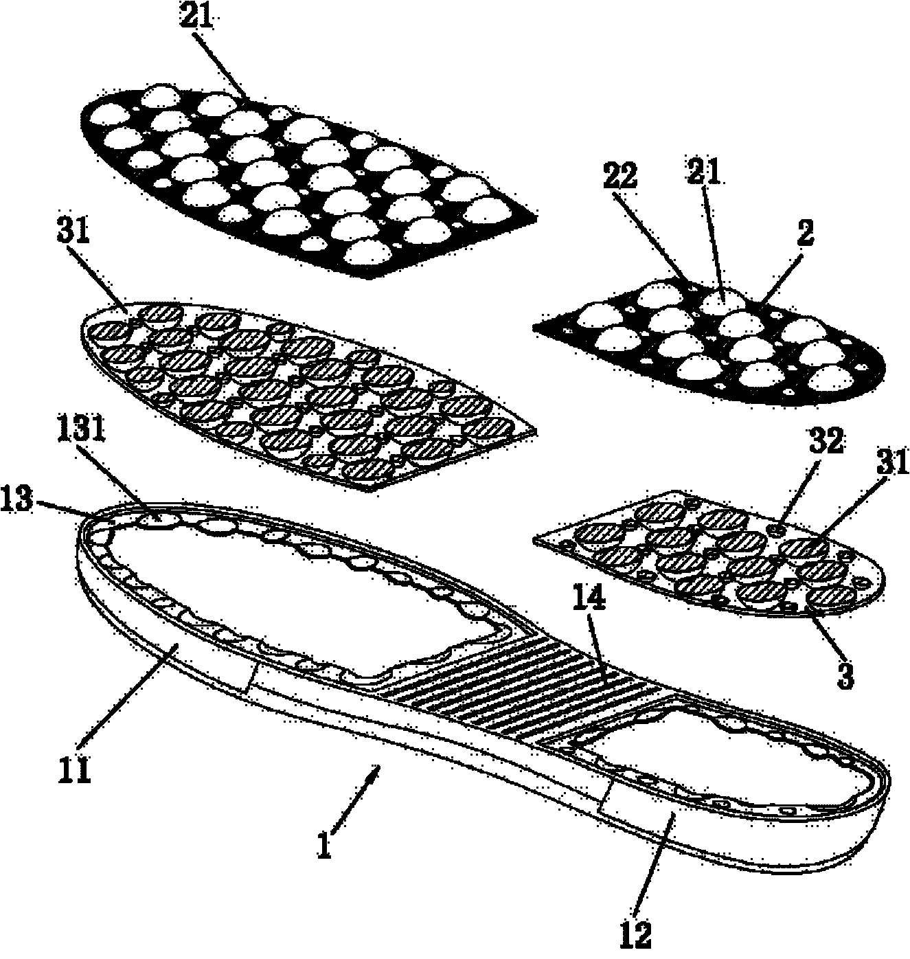 Double-layer shockproof sole