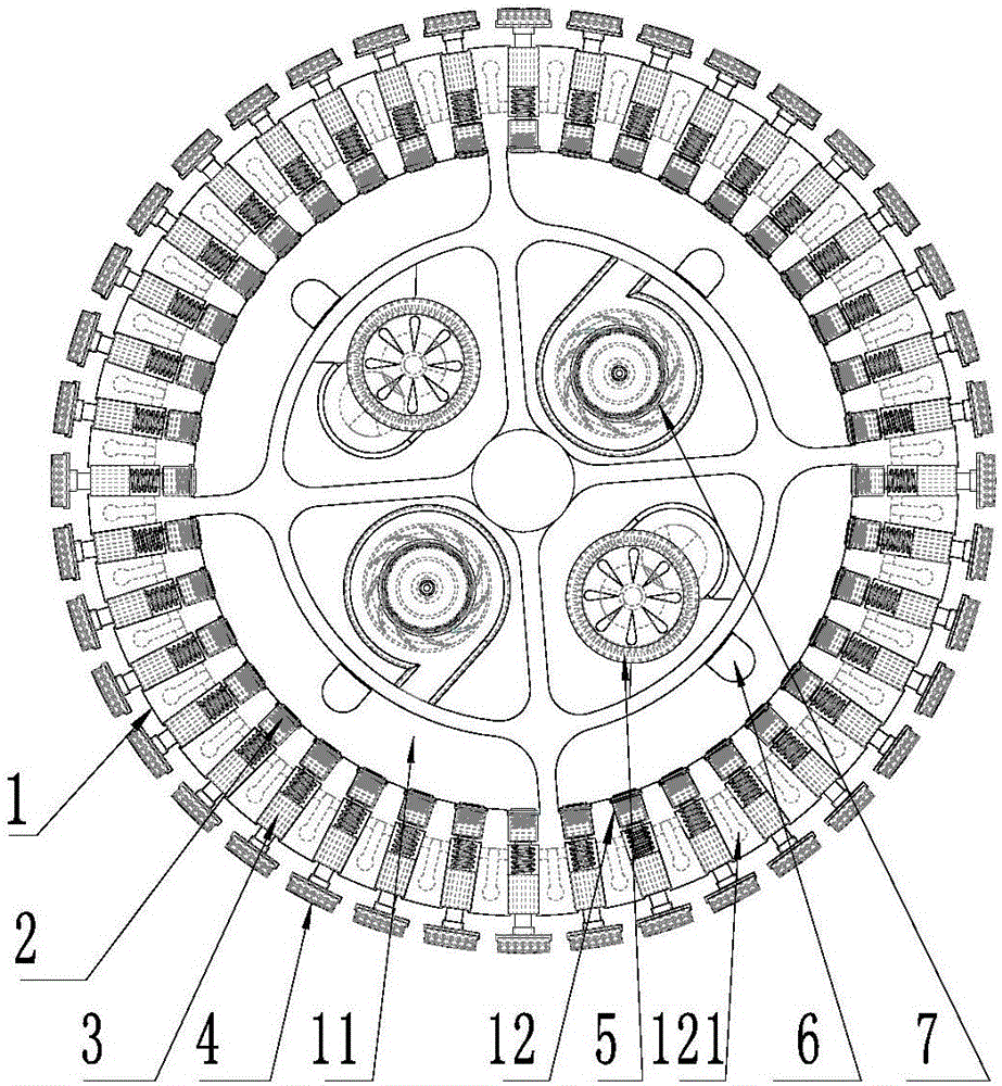 Grinding wheel with array-type region grinding function