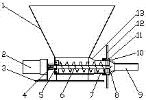 Dough extrusion conveyor of eccentric single-screw-shaft structure