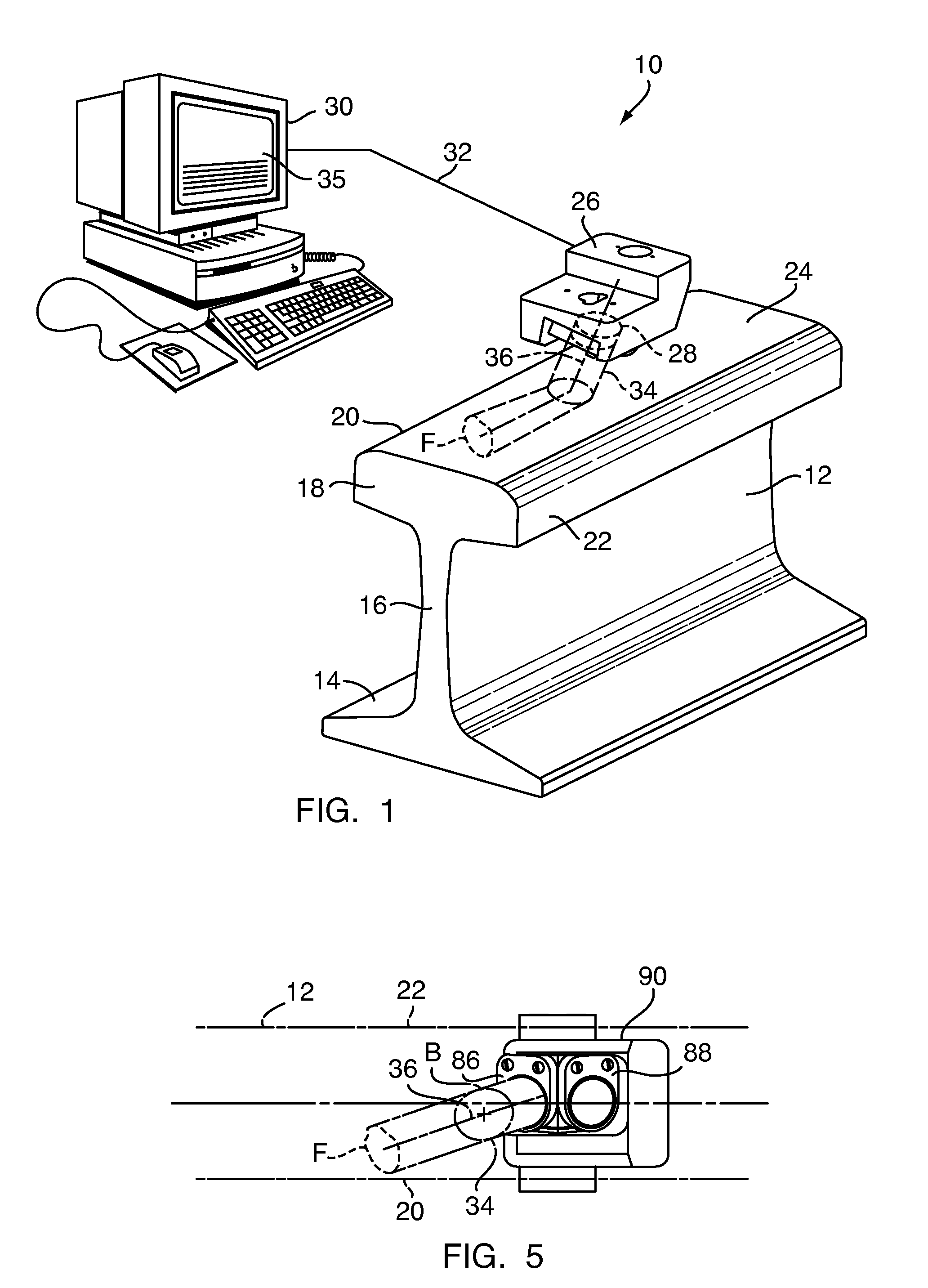 Method of and an apparatus for in situ ultrasonic rail inspection of a railroad rail