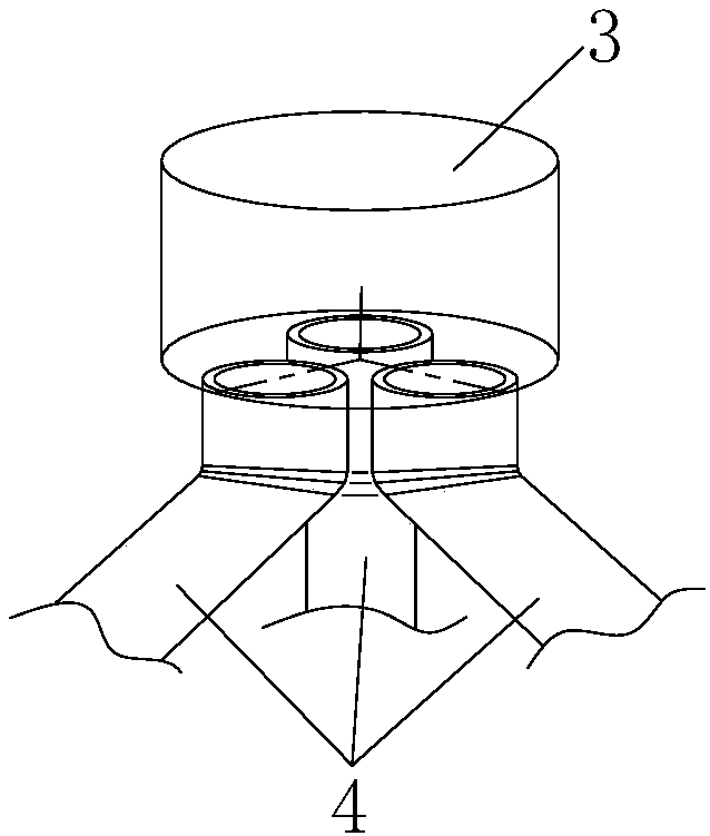 Sintered ore multi-chamfer vertical cooling furnace bottom discharging type feeding system