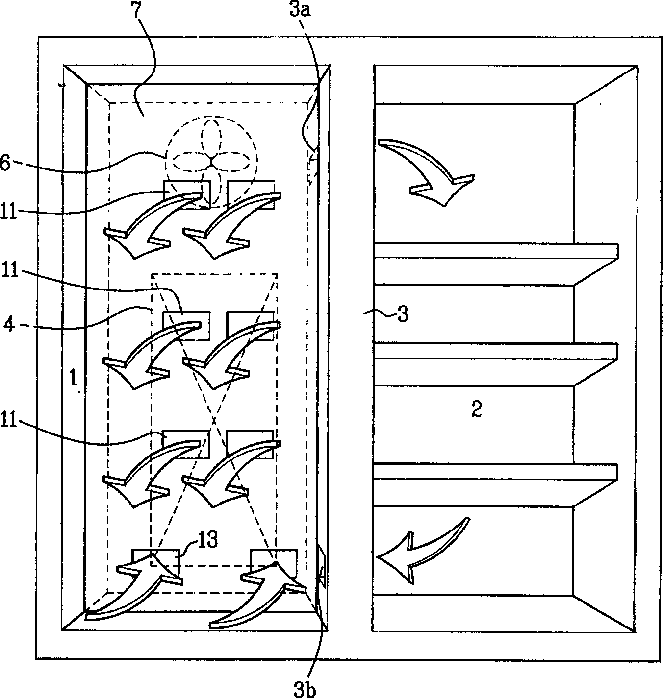 Parallel cooling refrigerator