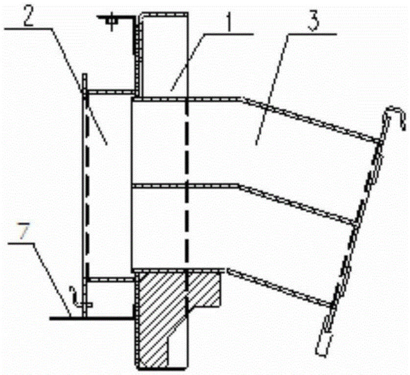Mounting method for air duct external flange of rail vehicle