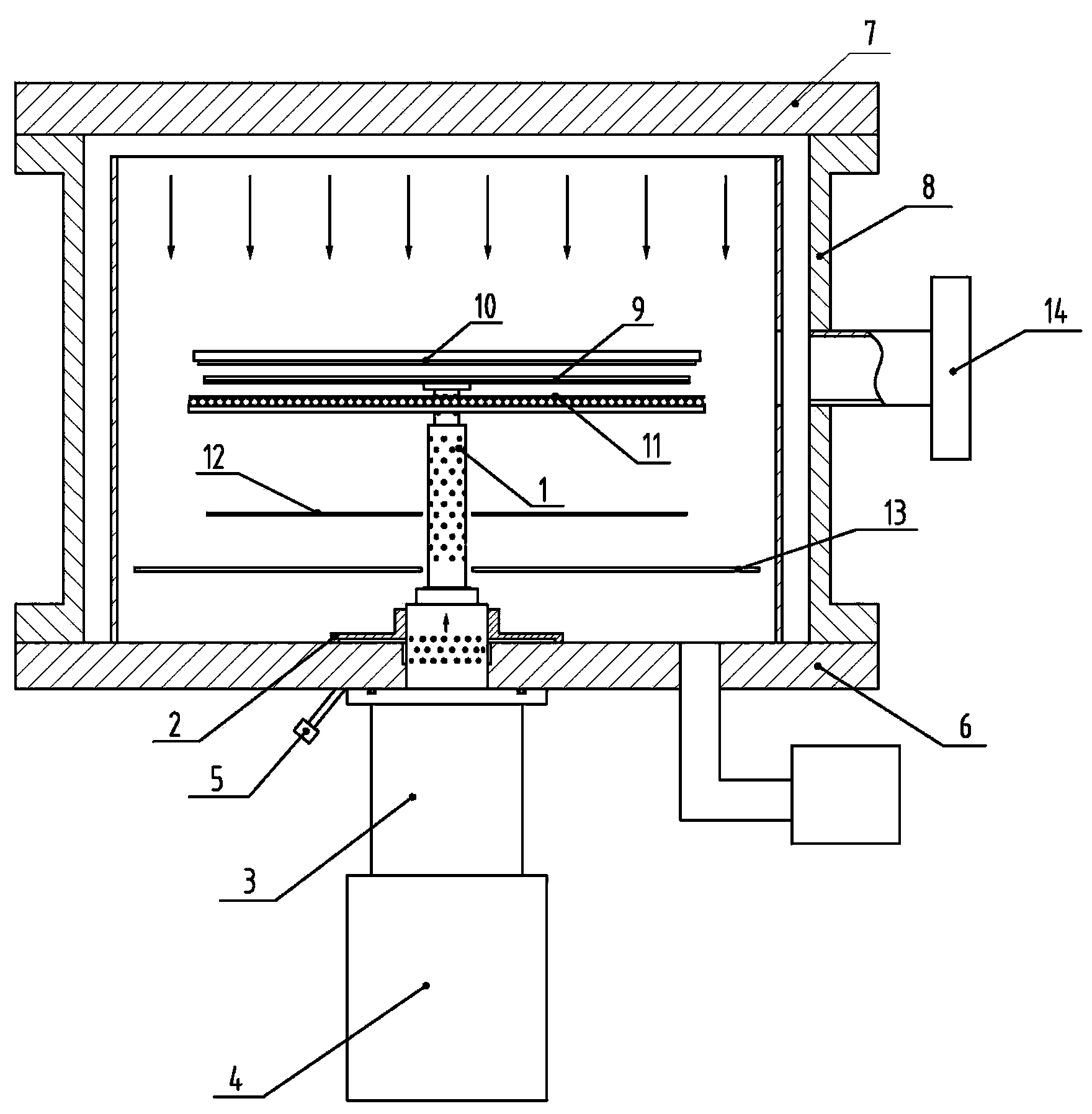 Rotating device for reaction chamber