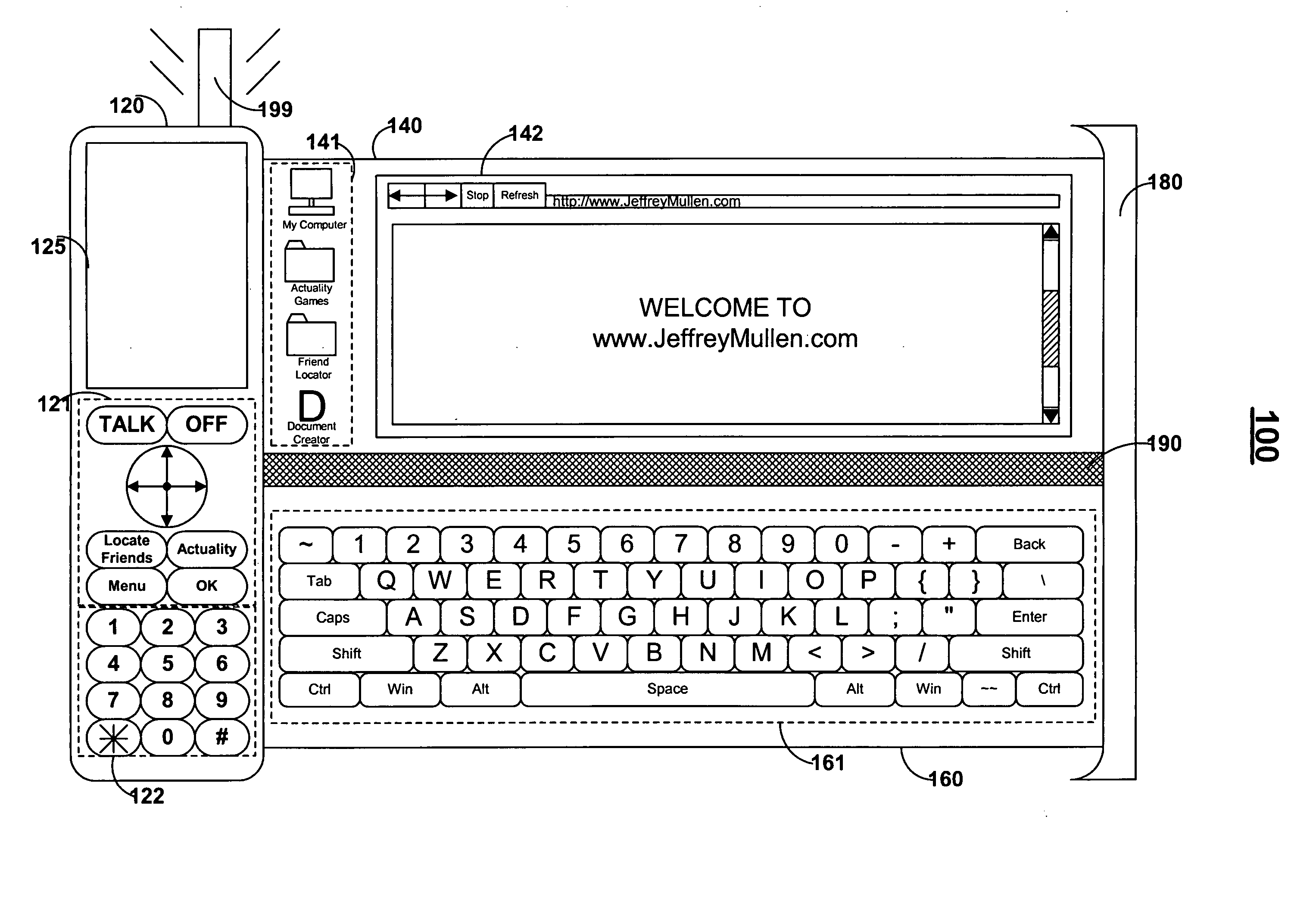 Wireless devices with flexible monitors and keyboards