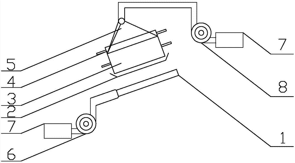 Dust removing device used on filming coating machine base cloth before coating