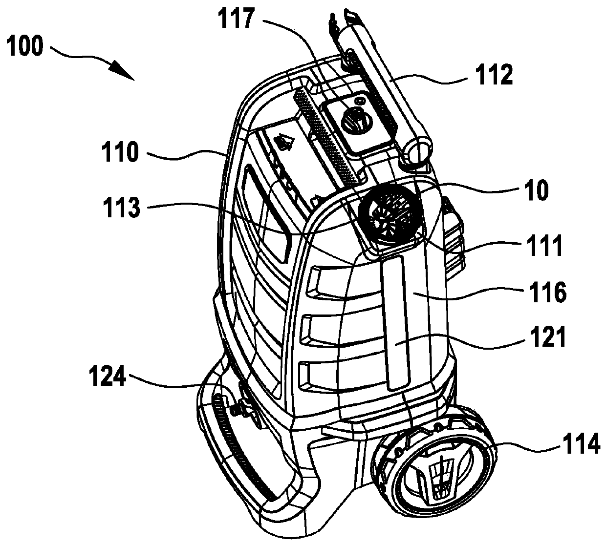 A device for filtering a liquid and a liquid tank or an appliance