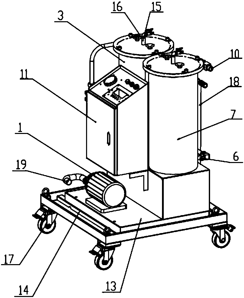 A high-pressure device and method for purifying hydraulic oil