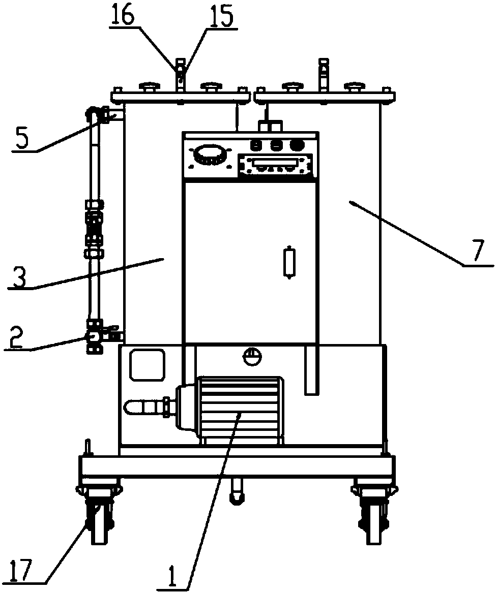 A high-pressure device and method for purifying hydraulic oil