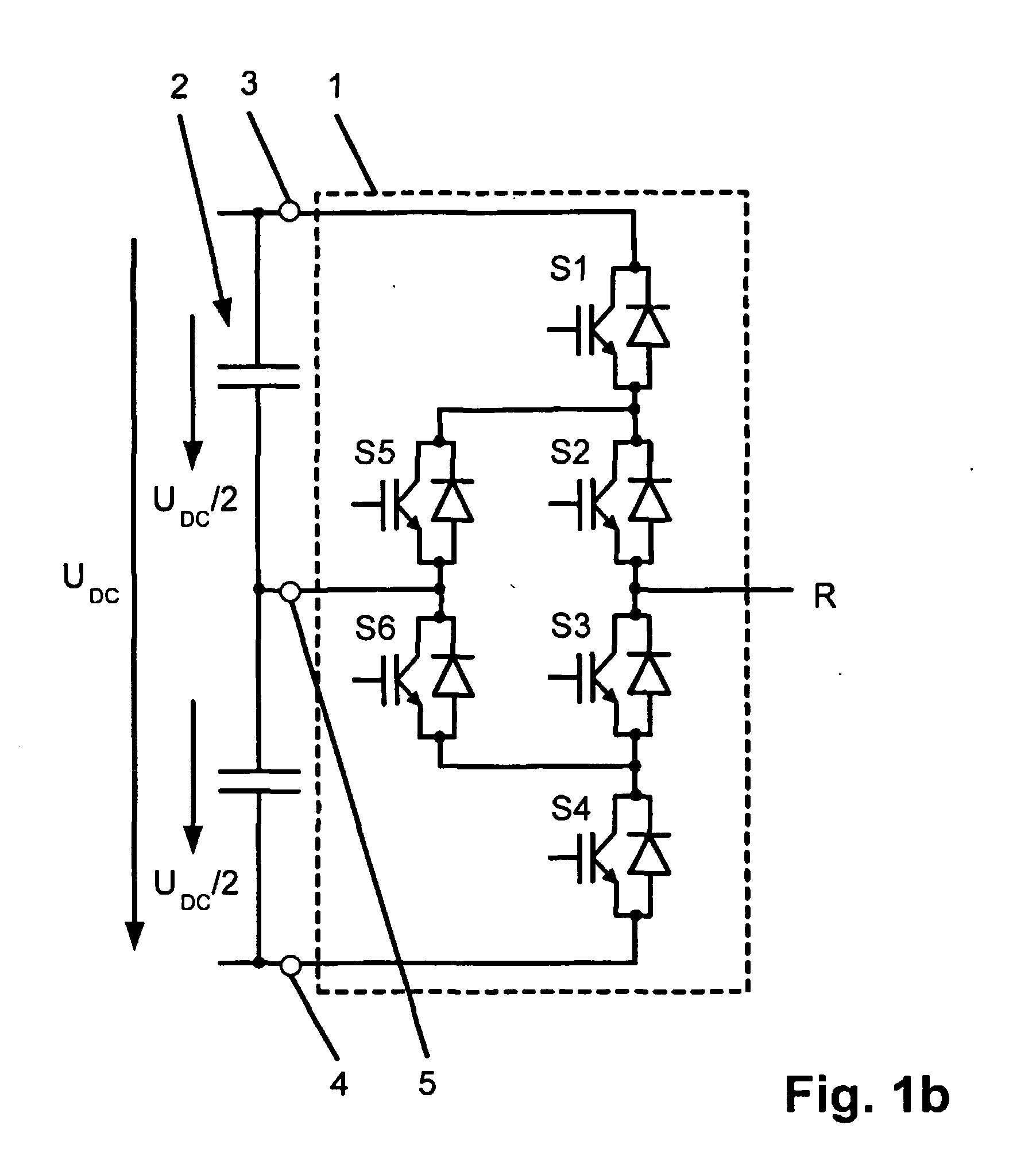 Method for fault handling in a converter circuit for wiring of three voltage levels