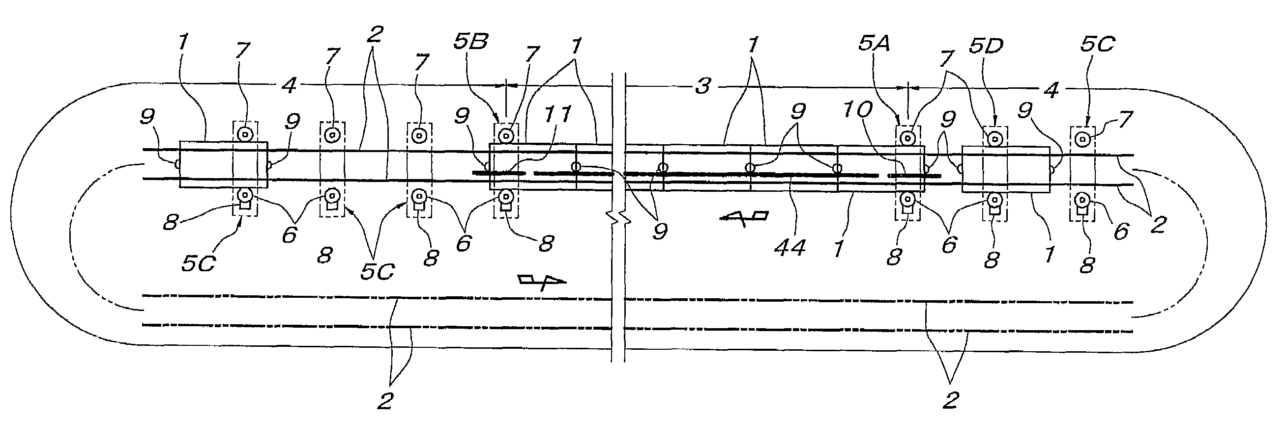 Carrier type conveying apparatus and conveying carrier connection system of the conveying apparatus