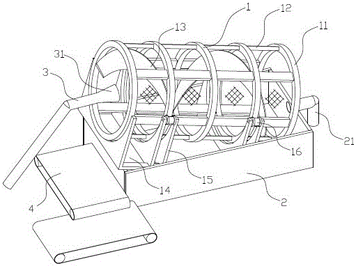 Centralized harvesting device for shellfish algae field