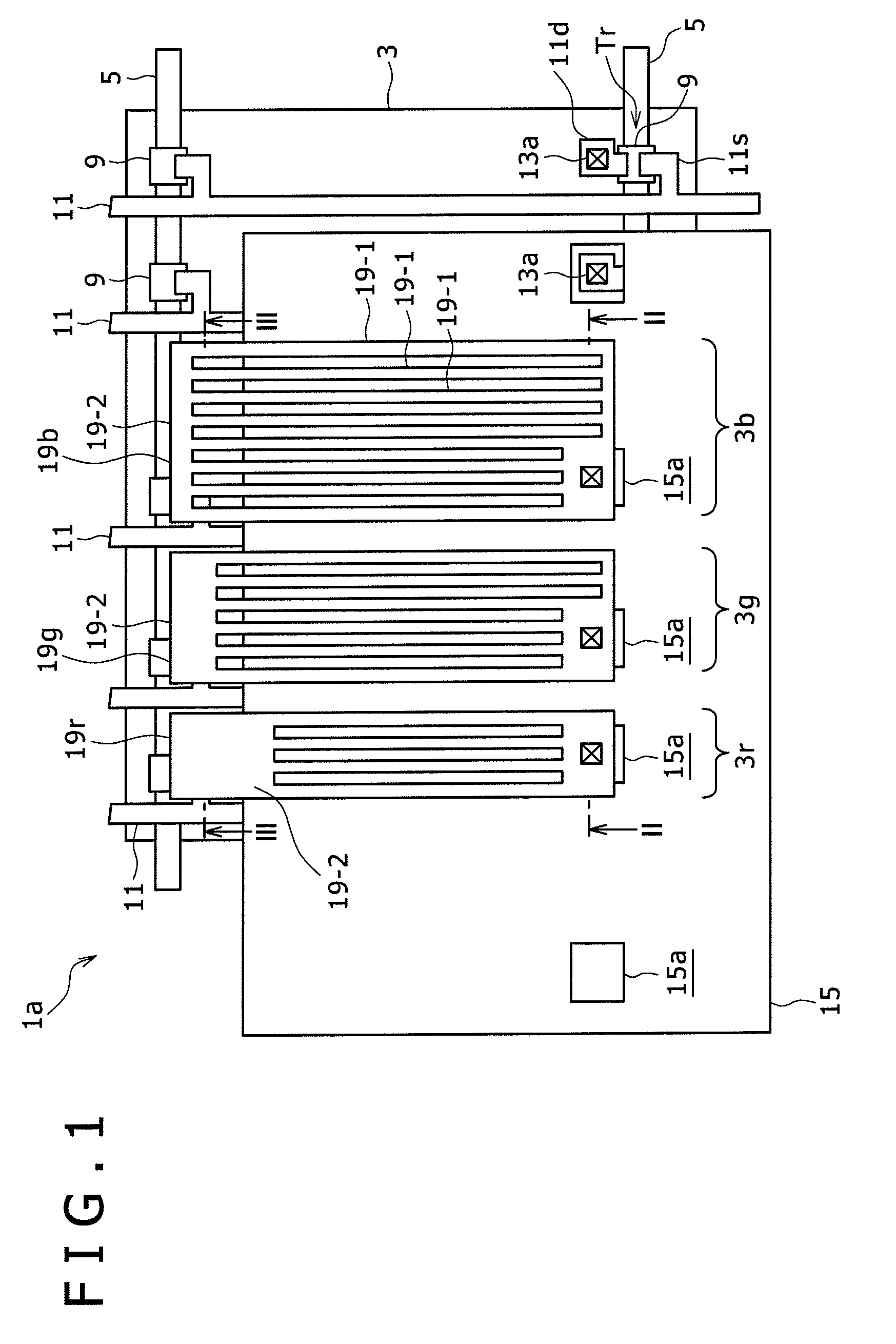 Liquid crystal display apparatus comprising a plurality of pixel boundary areas that vary for different color pixels and overall pixel electrode conductive areas that are equal for each pixel