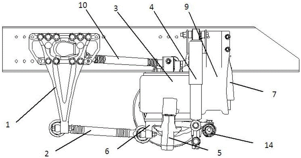 Heavy truck lifting air suspension system