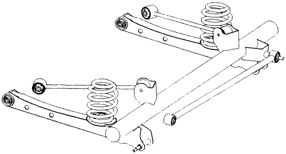 Automobile six-link non-independent suspension structure