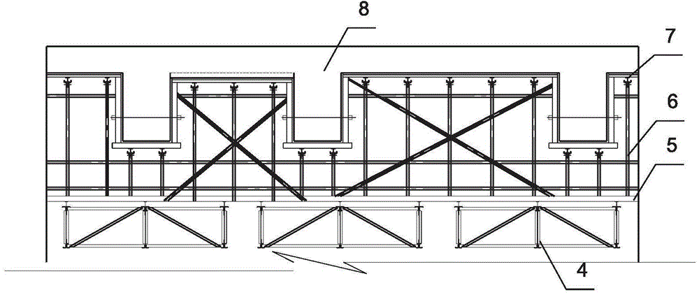Truss platform for high and large space top plate concrete construction