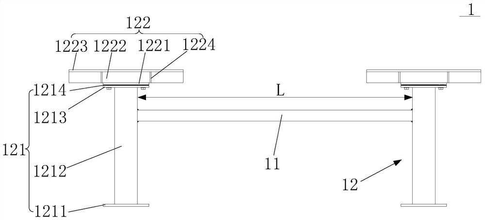 Supporting device for cabin and manufacturing method