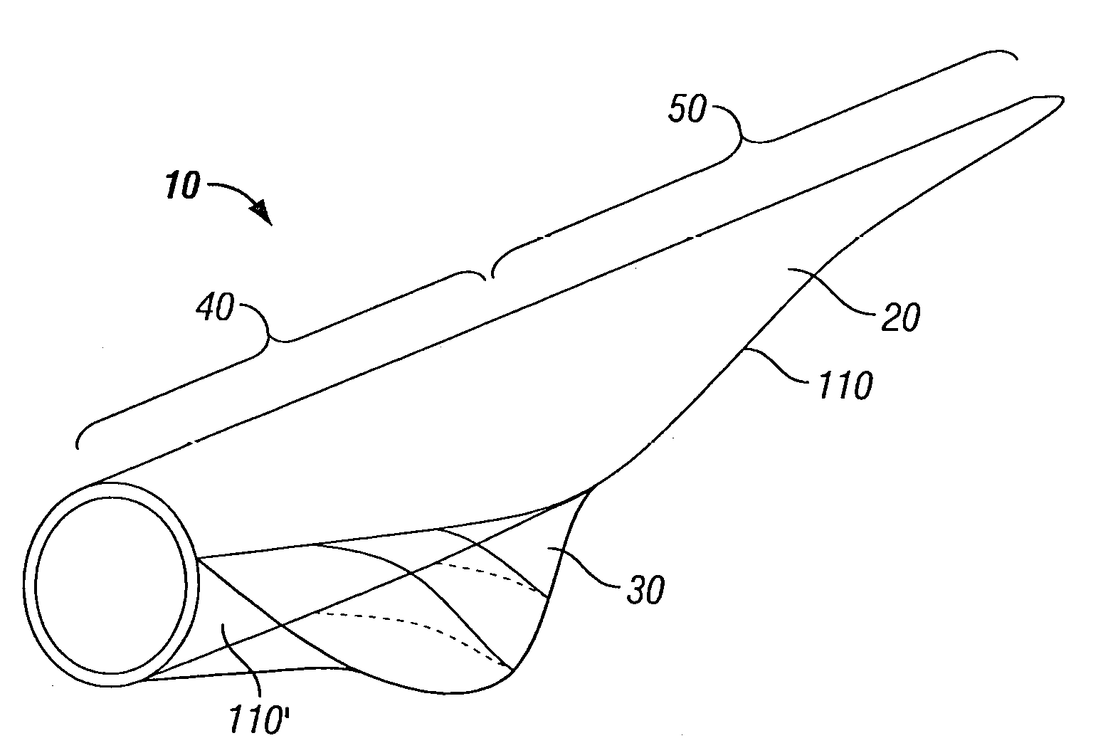 Rotor blade extension portion having a skin located over a framework